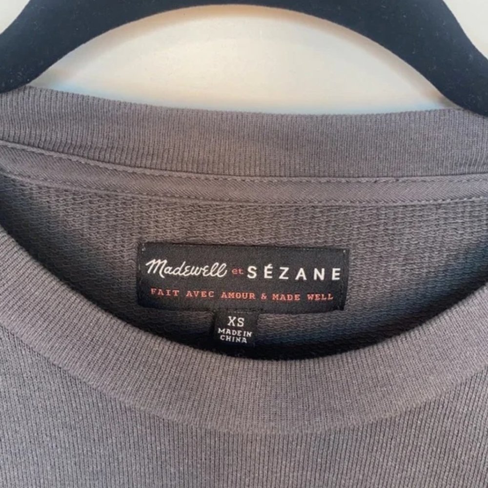 Sezane x Madewell La Superbe XS Gray Crew Neck Sweater - Picture 3 of 9